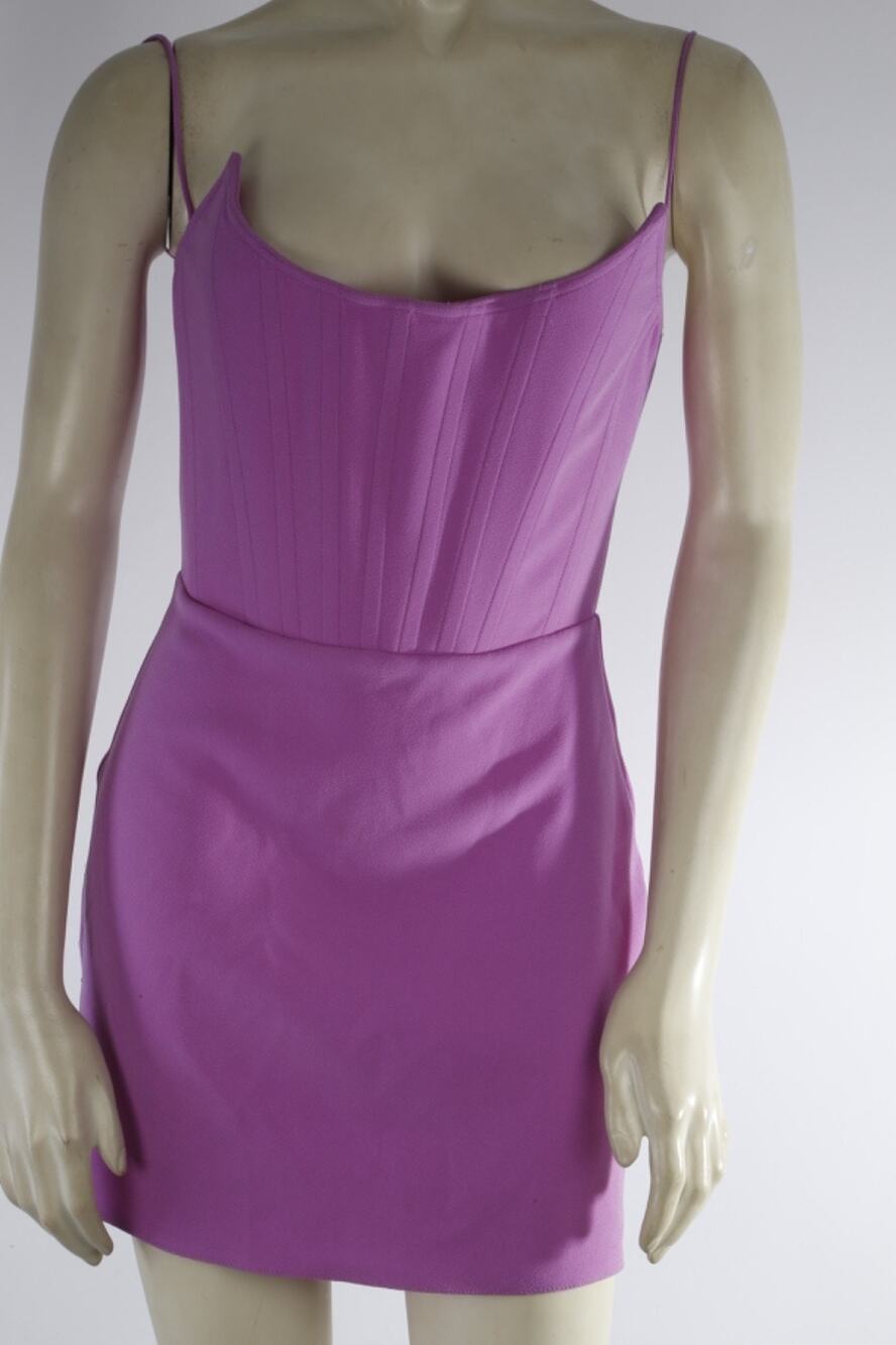 Alex Perry Lilac Purple Boned Corset Crepe Bodycon Mini Dress Size US 4 UK 8